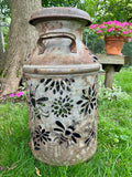 Vintage Milk Can Luminary - Bee Design