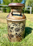 Vintage Milk Can Luminary - Bee Design