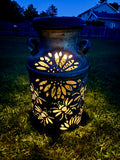 Vintage Milk Can Luminary - Bee Design