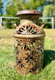 Vintage Milk Can Luminary - Bee Design