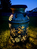 Vintage Milk Can Luminary - Bee Design