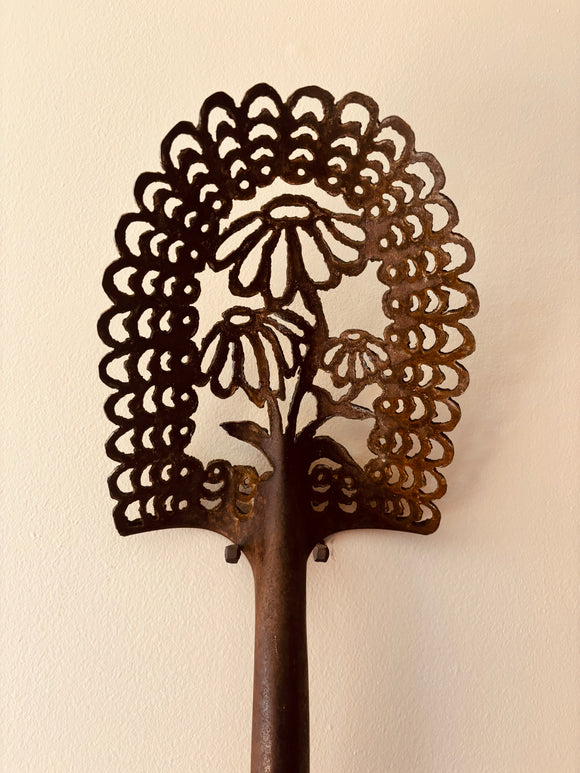 Antique Shovel - Hand Cut - Flower Silhouette