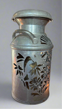 Vintage Milk Can - Flower, Butterfly, and Hummingbird Design