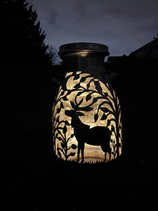 Antique Milk Can - Moose in the Moonlight