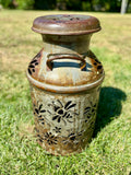 Vintage Milk Can Luminary - Bee Design