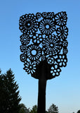 Antique Shovel - Hand Cut - Flower Silhouette