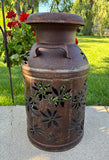 Vintage Dragonfly Milk Can Luminary