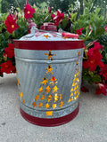 Large Christmas Tree Gas Can Luminary - Red Stripe