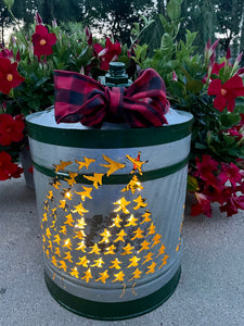 Large Christmas Tree Gas Can Luminary - Green Stripes